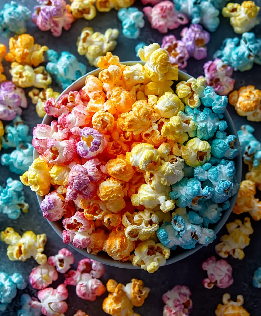 Colorful Candied Popcorn-Easy Sweet Treat