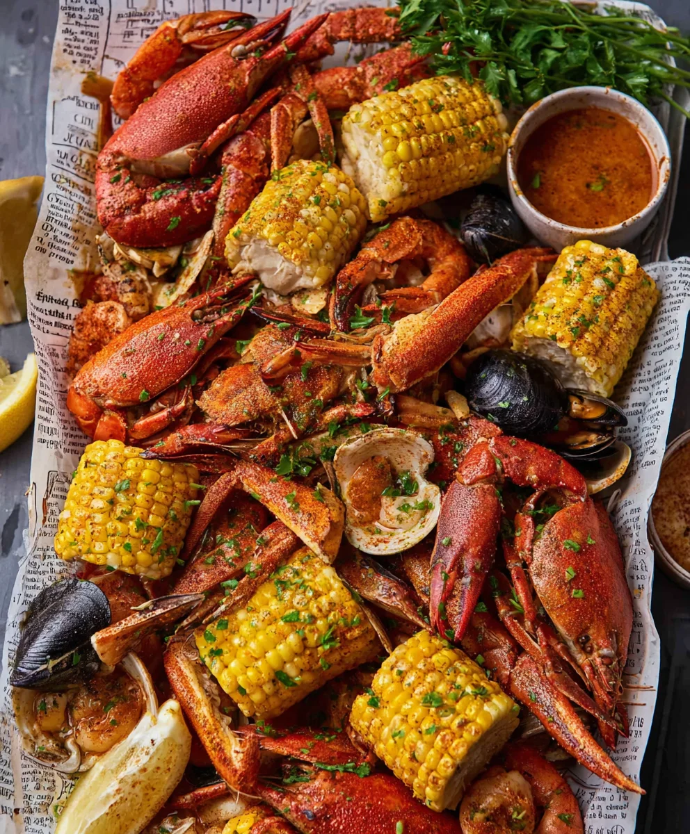Spicy Garlic Butter Cajun Seafood Boil - Easy Recipe