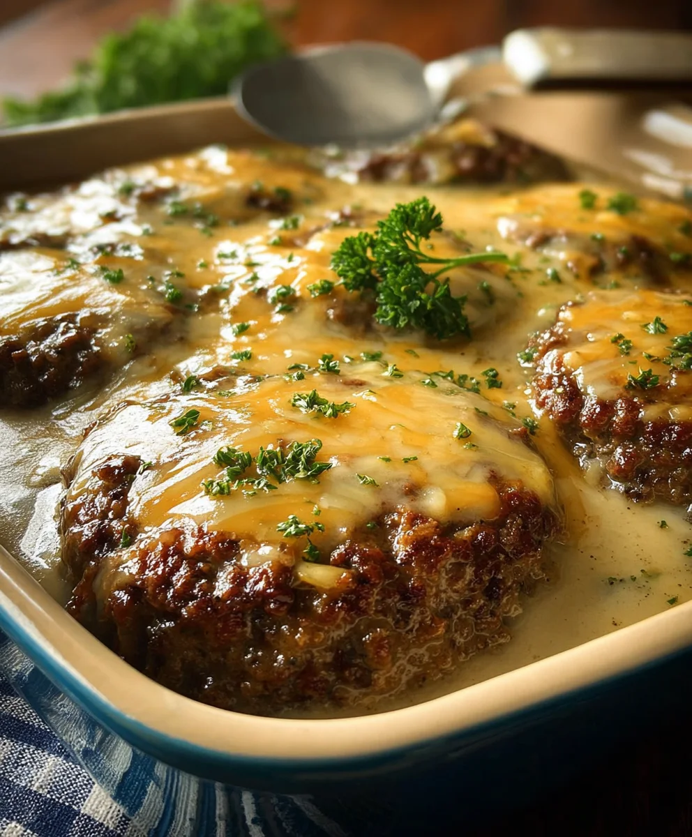 Amish Beef Beef Hamburger Steak Bake-Hearty Comfort Food