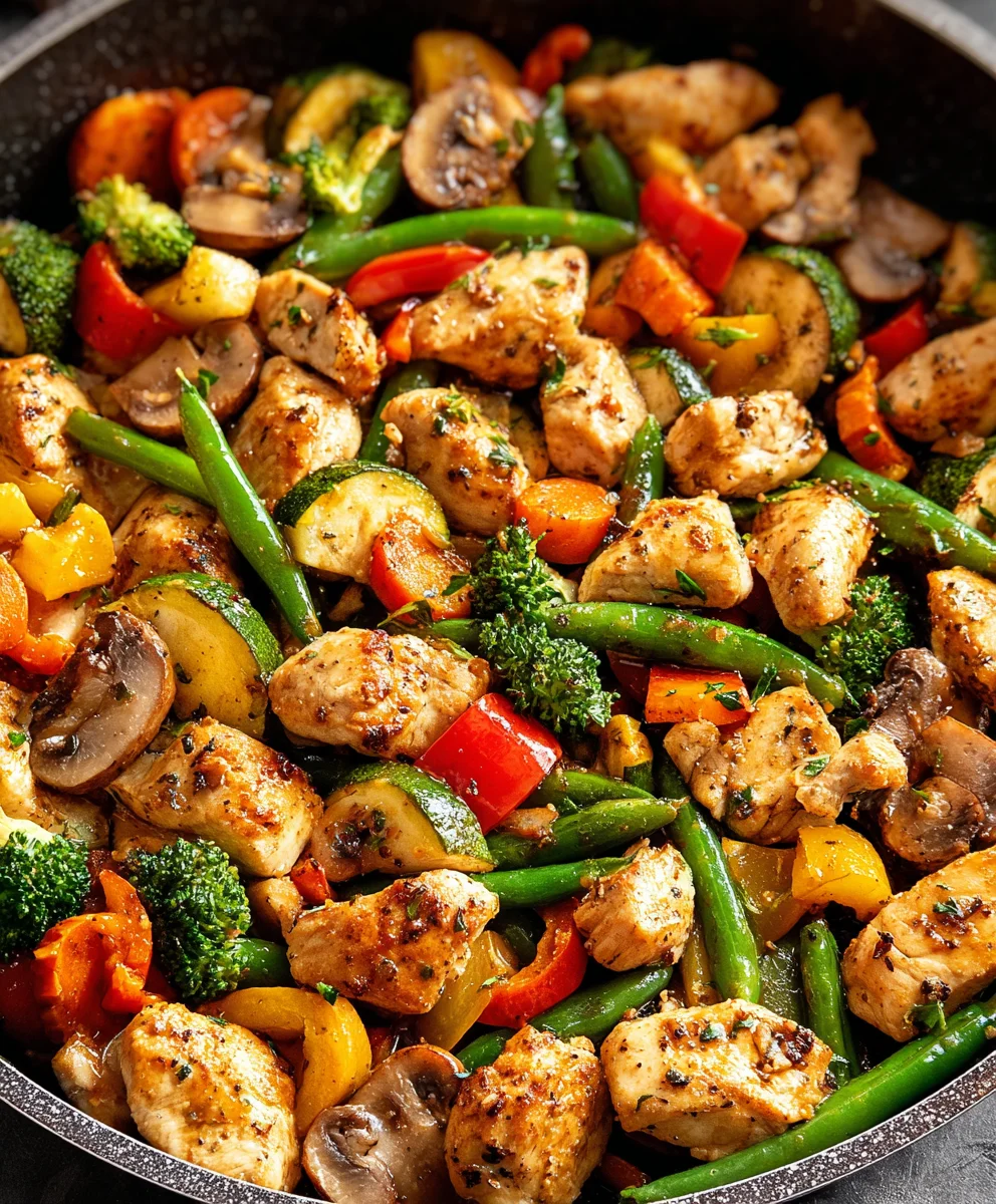 Healthy Chicken & Veggie Skillet - Easy Dinner