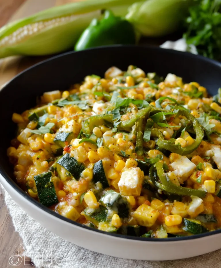 Calabacitas con Elote-Zucchini Corn & Cheese Skillet