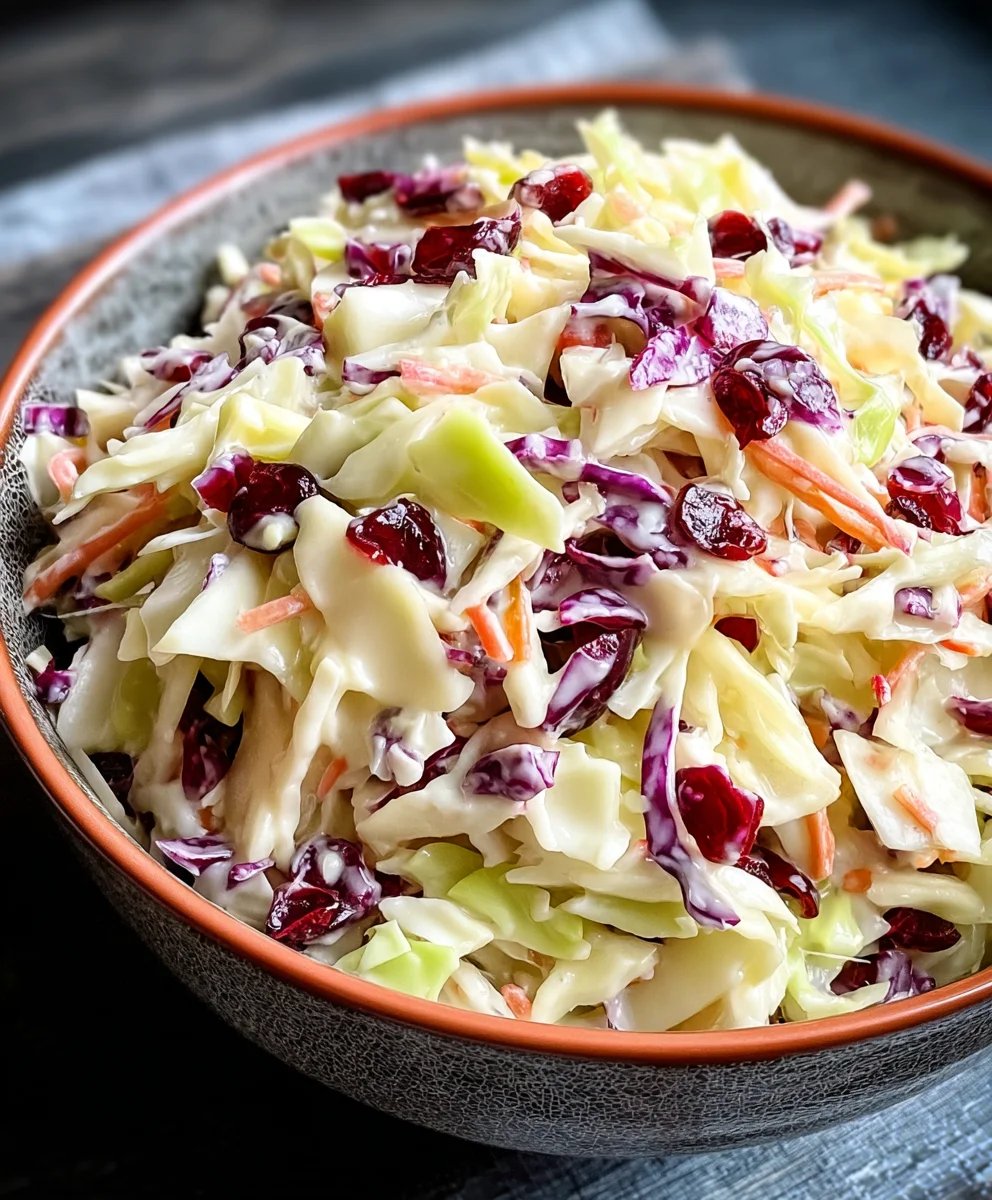 Cranberry Apple Coleslaw - Sweet Tangy Side Dish