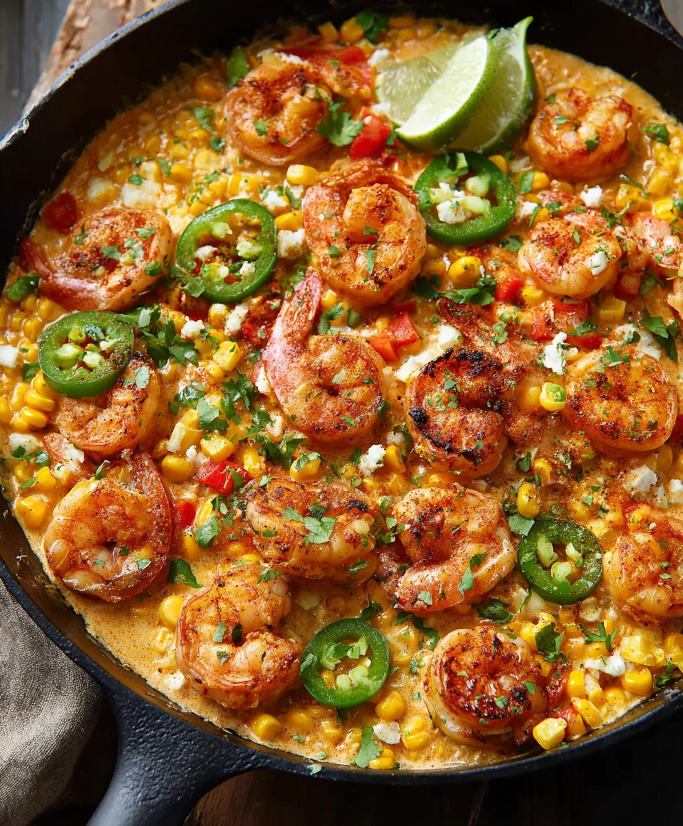 Shrimp Creamed Corn One Pan Easy Weeknight Meal