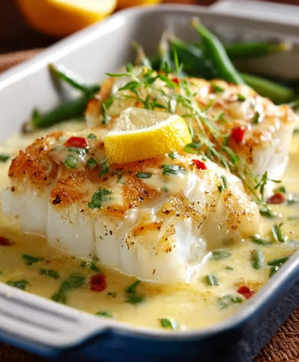 Baked Cod Coconut Lemon Cream-Easy Recipe
