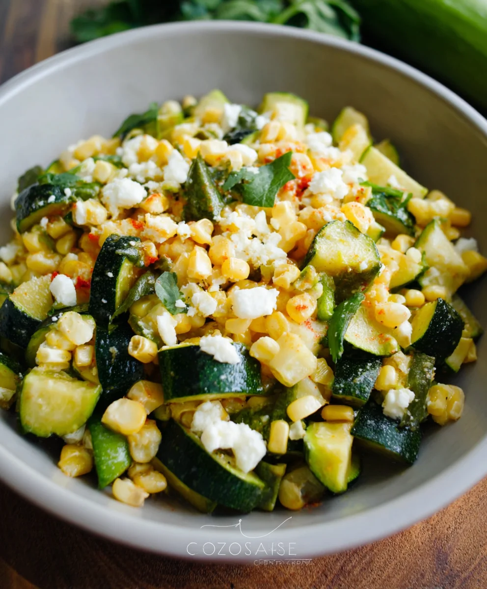 Calabacitas con Elote-Zucchini Corn & Cheese Skillet