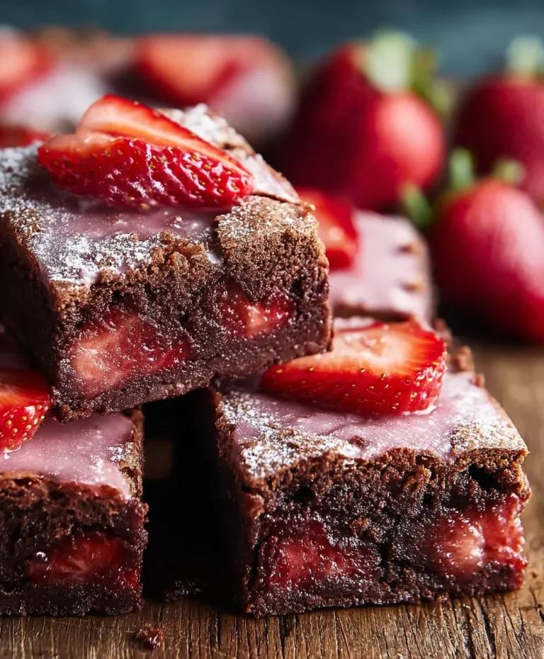 Fudgy Strawberry Brownies – Easy Dessert Recipe