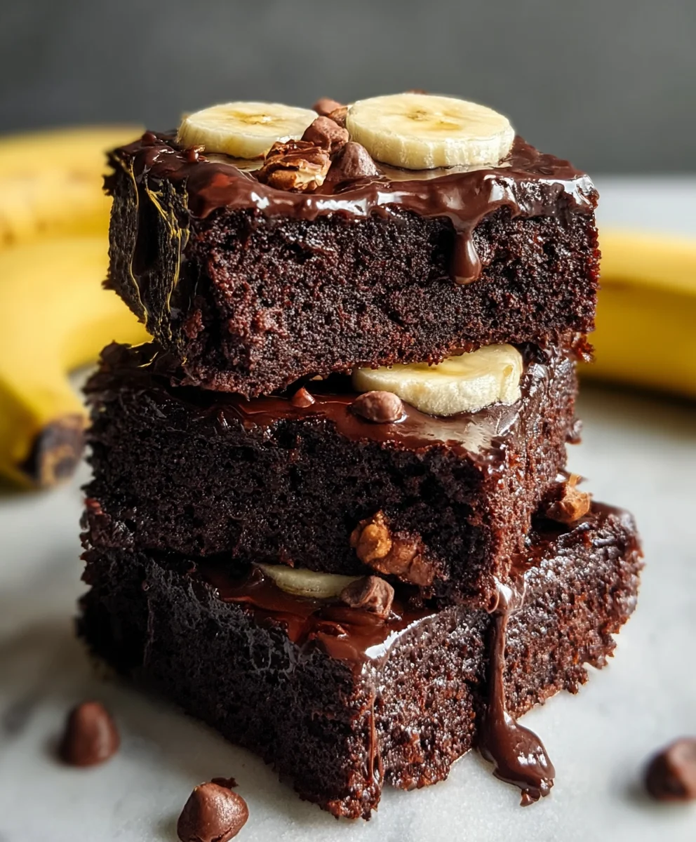 Fudgy Banana Brownies-Easy Recipe
