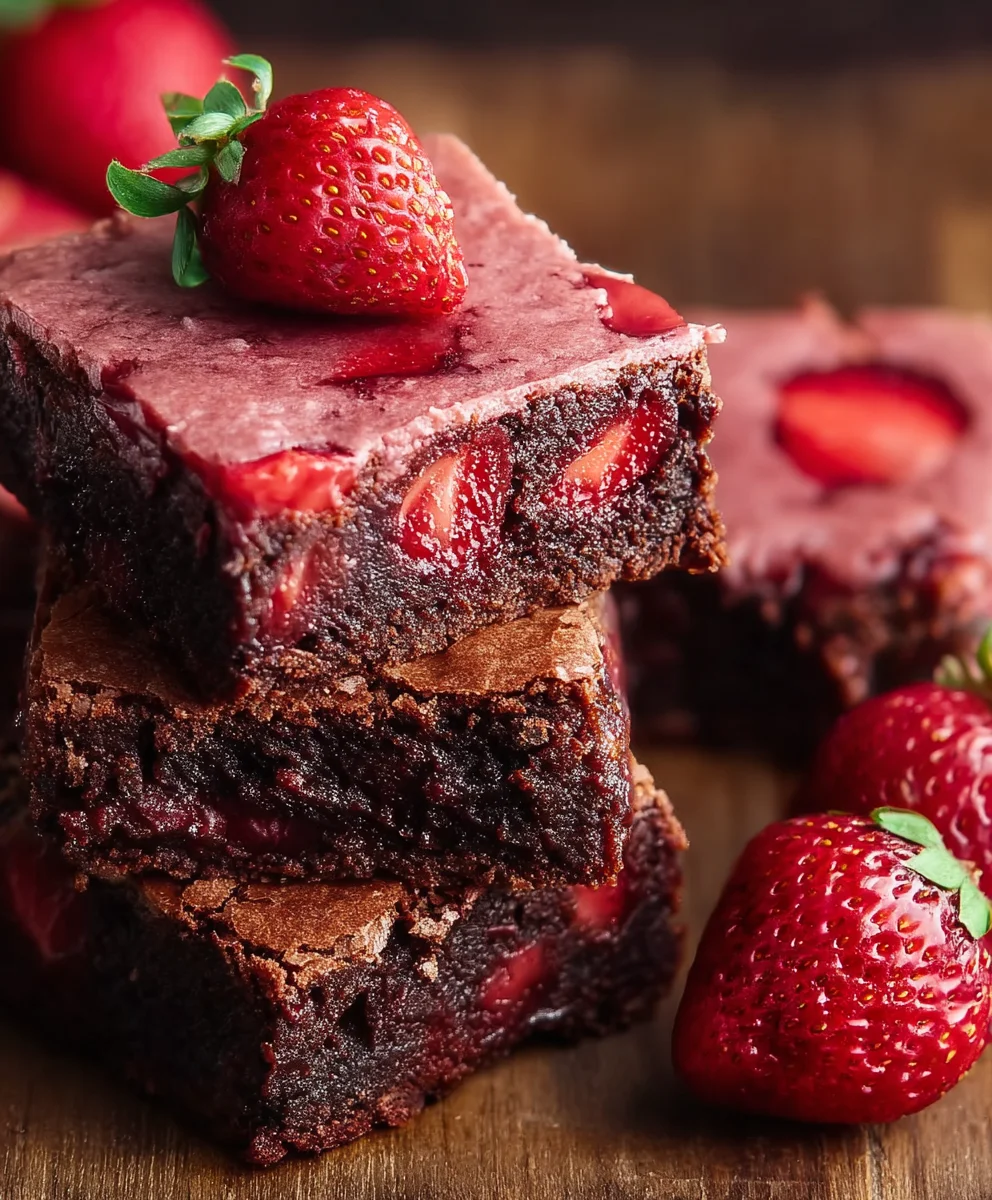 Fudgy Strawberry Brownies - Easy Dessert Recipe