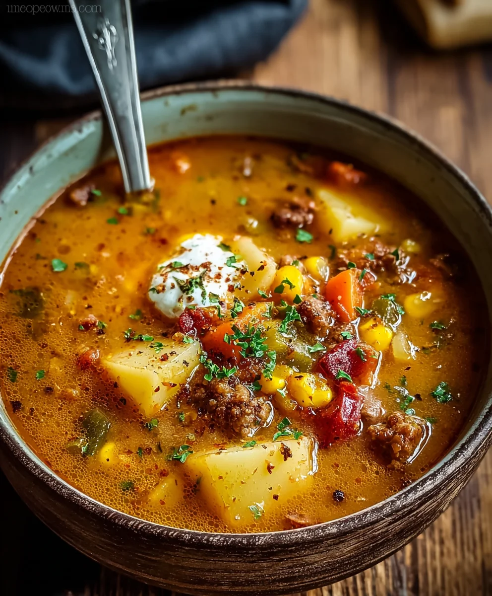 Hearty Cowboy Beef Soup-Easy Comfort Food