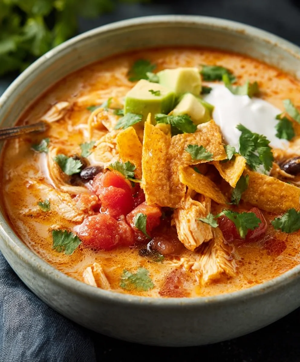 Easy Creamy Chicken Tortilla Soup Recipe