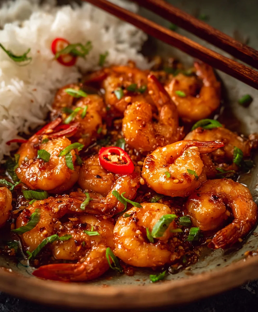 Spicy Chilli Garlic Prawns-Quick Asian Shrimp Recipe