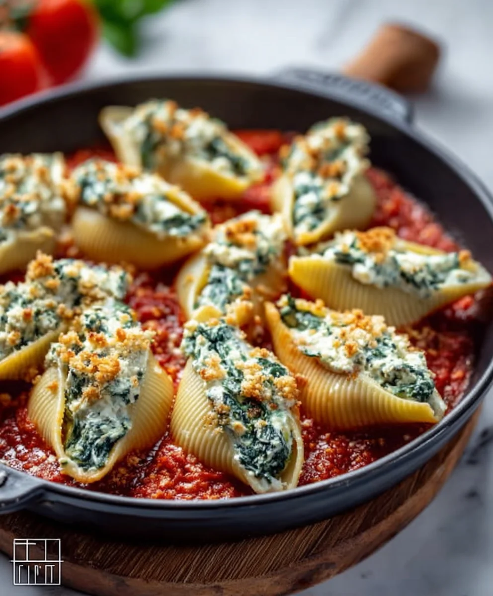 Spinach Ricotta Stuffed Shells - Easy Dinner Recipe