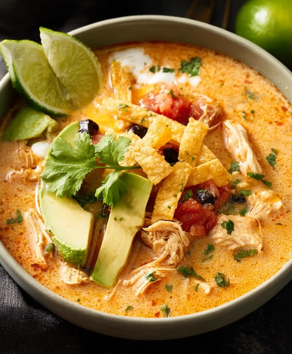 Easy Creamy Chicken Tortilla Soup Recipe