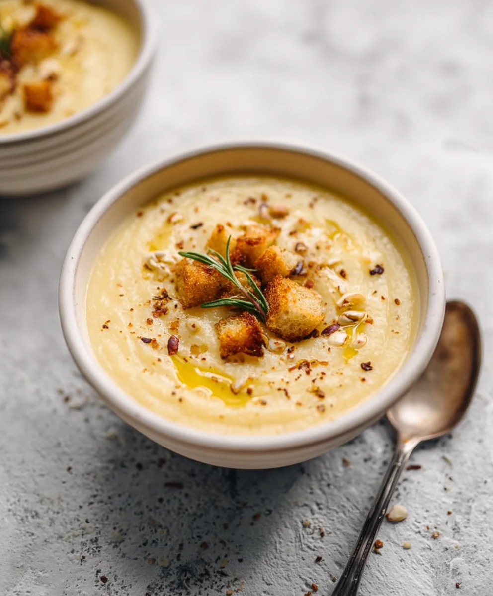 Creamy Roasted Garlic Potato Soup Vegan Delight
