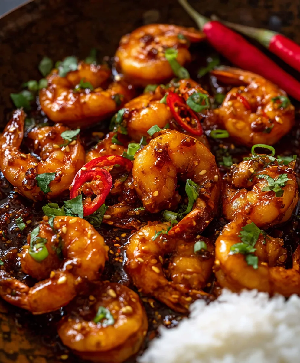 Spicy Chilli Garlic Prawns-Quick Asian Shrimp Recipe