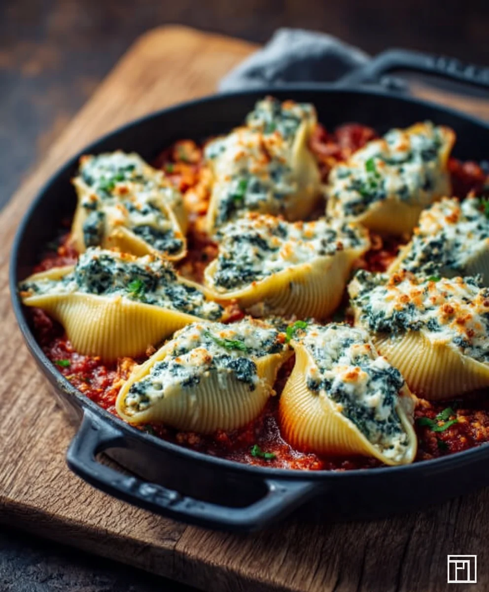 Spinach Ricotta Stuffed Shells - Easy Dinner Recipe