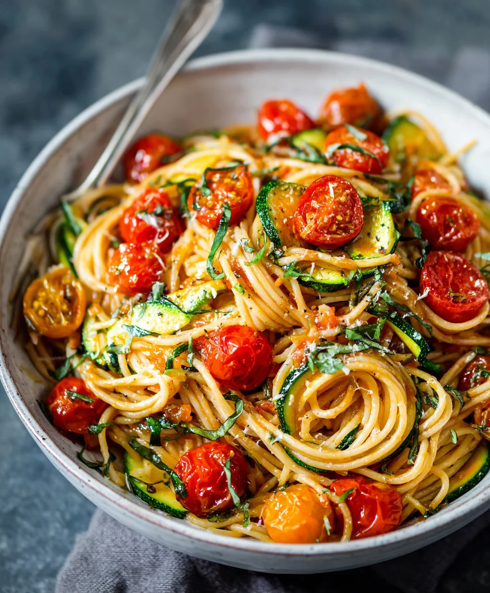 Healthy Tomato Zucchini Pasta Recipe