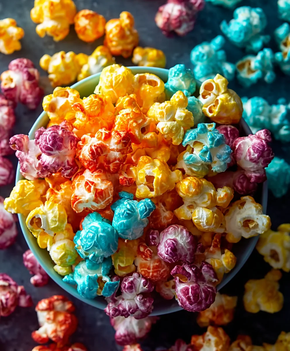 Colorful Candied Popcorn-Easy Sweet Treat