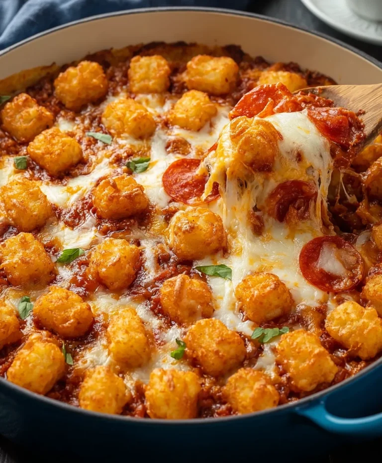 Easy Beef Pizza Tot Casserole Recipe
