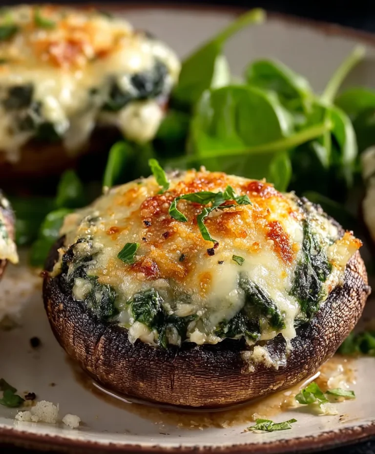 Spinach Cheese Stuffed Portobello Mushrooms – Easy Recipe