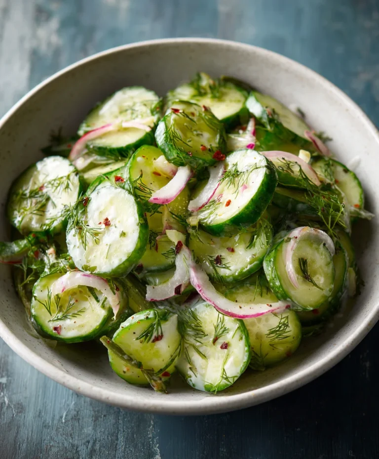 Creamy Cucumber Salad- Easy & Delicious Recipe