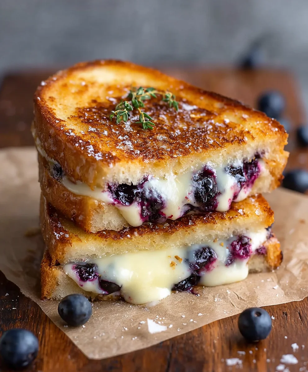 Crispy Blueberry Grilled Cheese- Sweet & Savory Melt