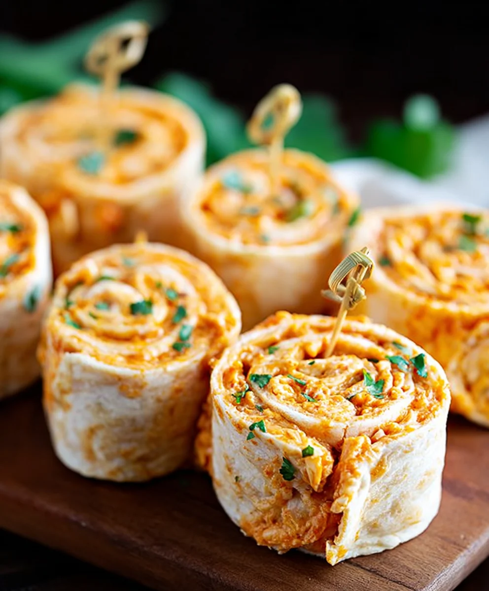 Spicy Buffalo Chicken Tortilla Pinwheels Recipe