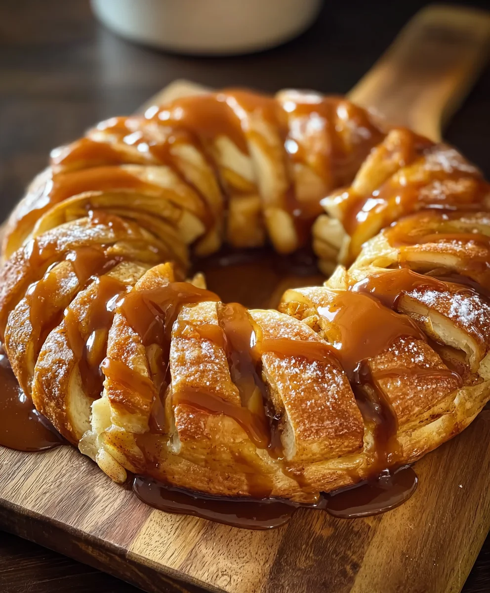 Caramel Apple Cream Cheese Crescent Ring Recipe