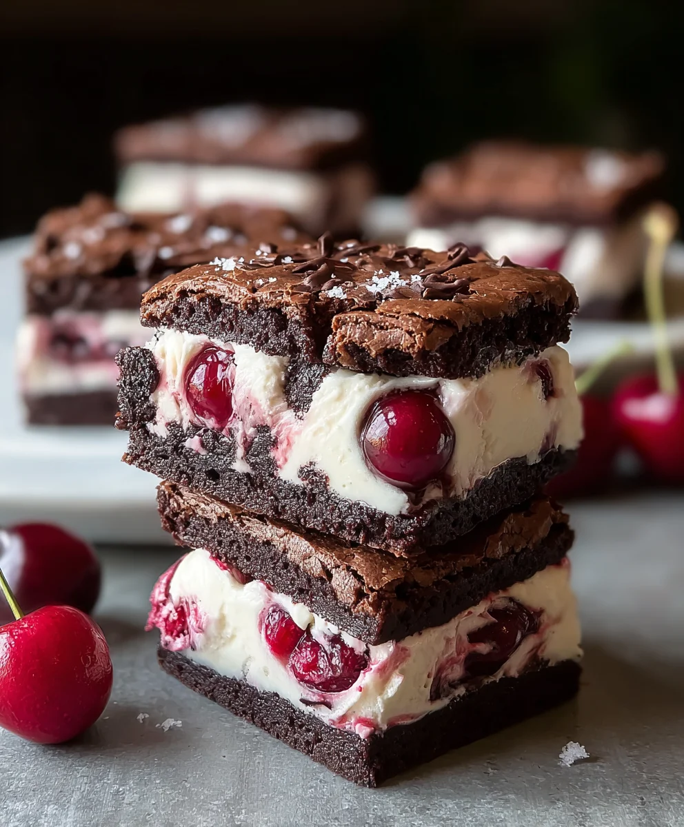 Cherry Brownie Ice Cream Sandwiches-Sweet Treat