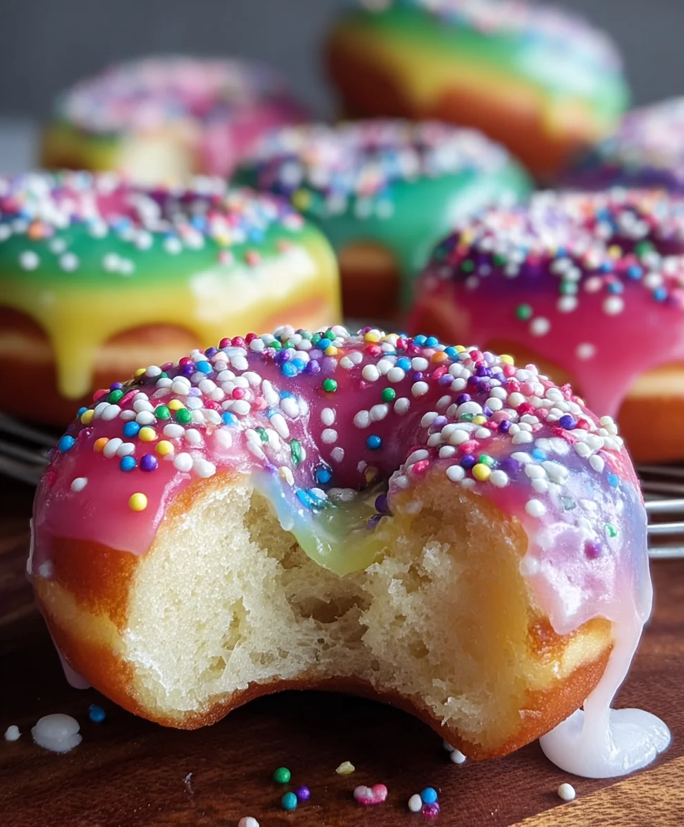 Rainbow-Filled Doughnuts-Easy Fun Recipe