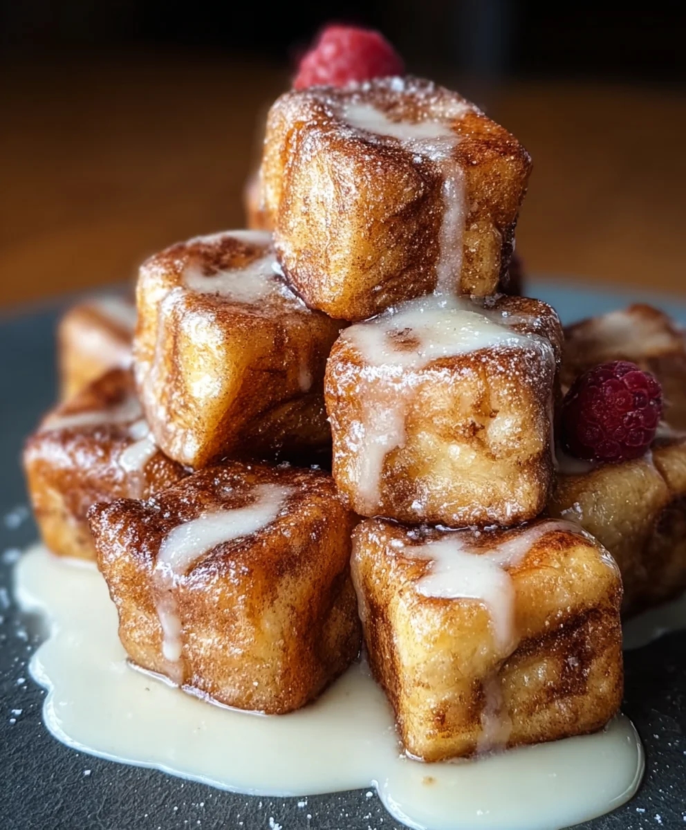 Cinnamon Roll French Toast Bites-Easy Sweet Breakfast