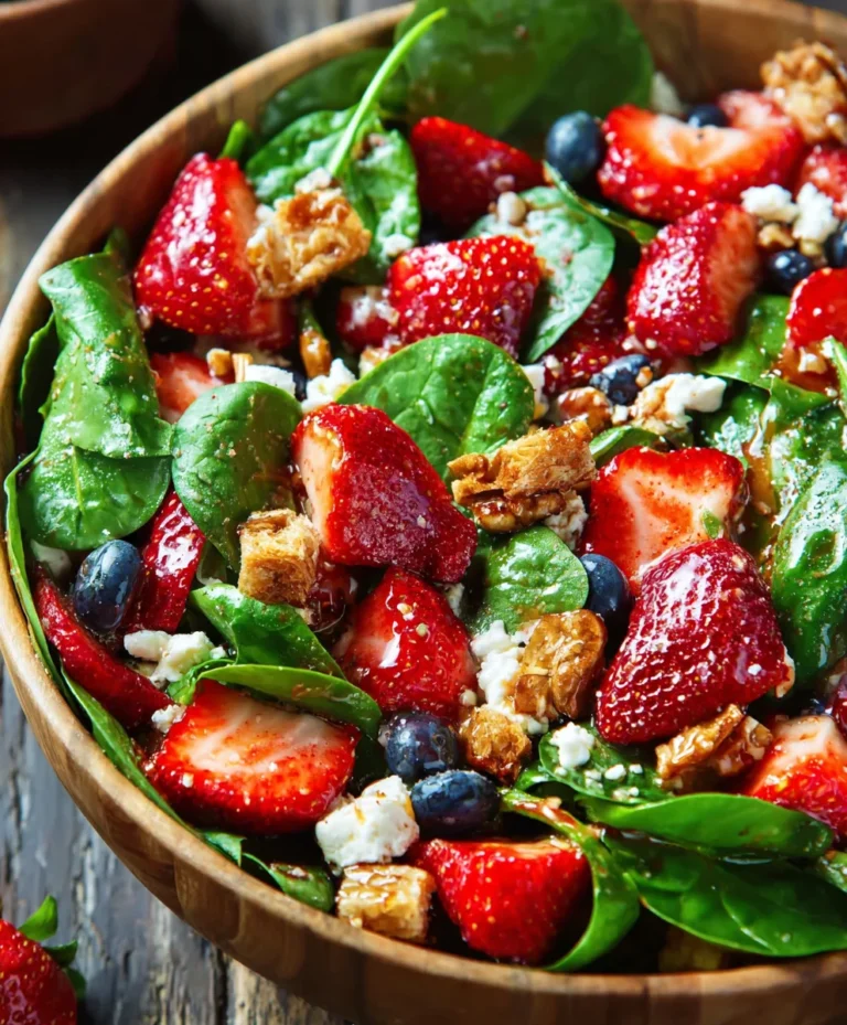 Quick Strawberry Spinach Salad Easy Recipe