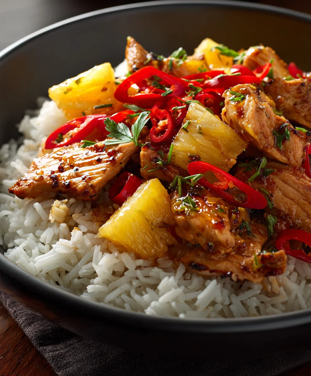 Juicy Pineapple Chicken Rice Stir-Fry Delight