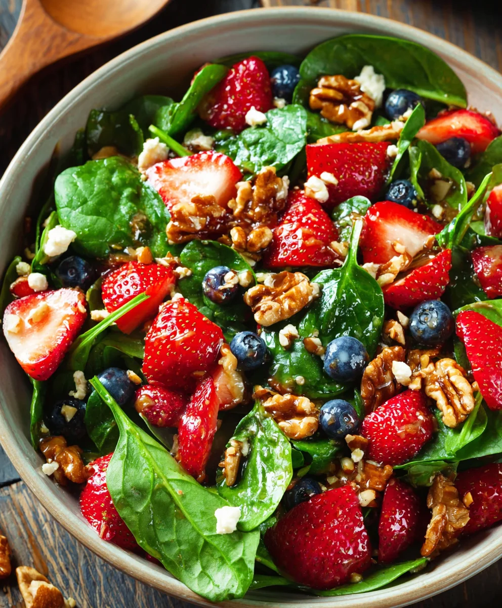 Quick Strawberry Spinach Salad Easy Recipe
