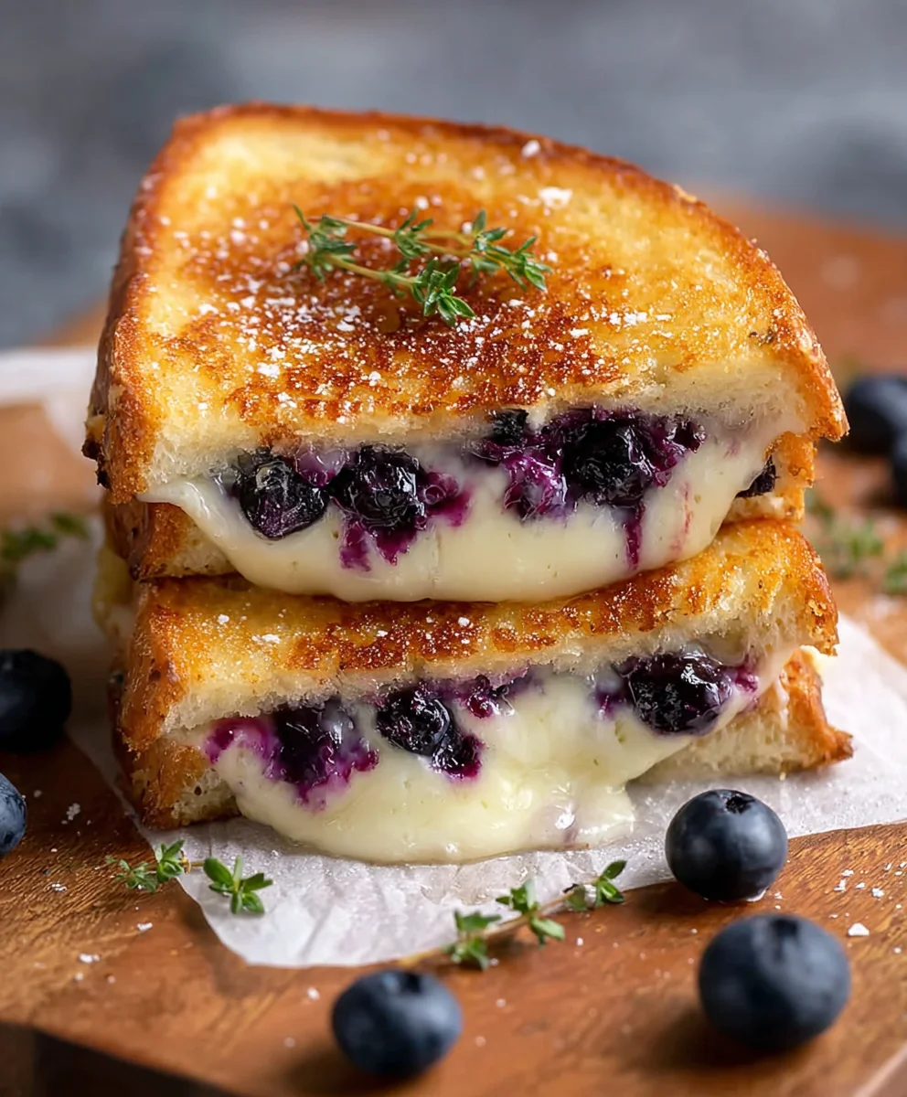 Crispy Blueberry Grilled Cheese- Sweet & Savory Melt