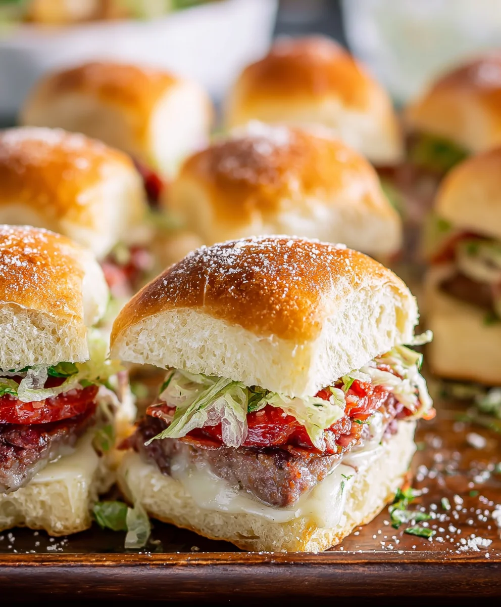 Beef Italian Grinder Sliders-Quick Easy Appetizer