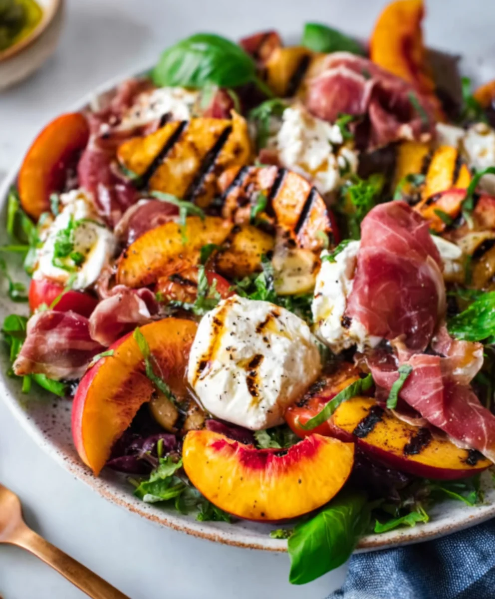 Grilled Nectarine Beef Beef Prosciutto Burrata Salad