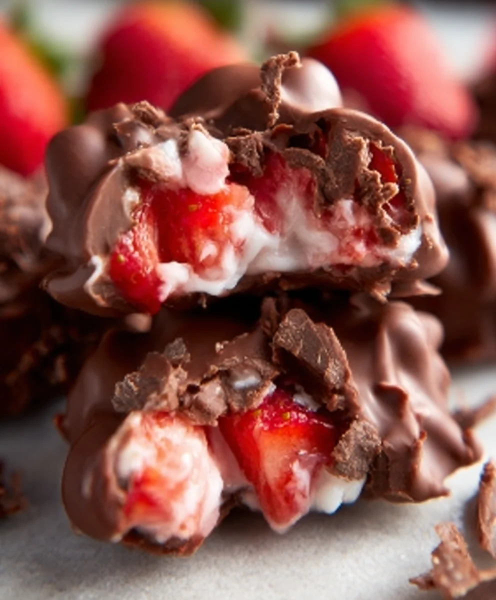 Chocolate Strawberry Yogurt Clusters- Easy Healthy Treat