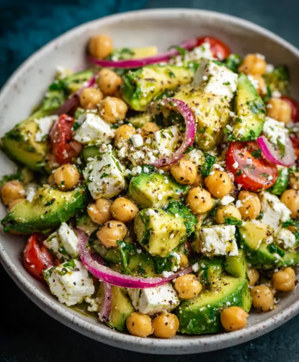 Chickpea Feta Avocado Salad - Fresh & Easy Recipe