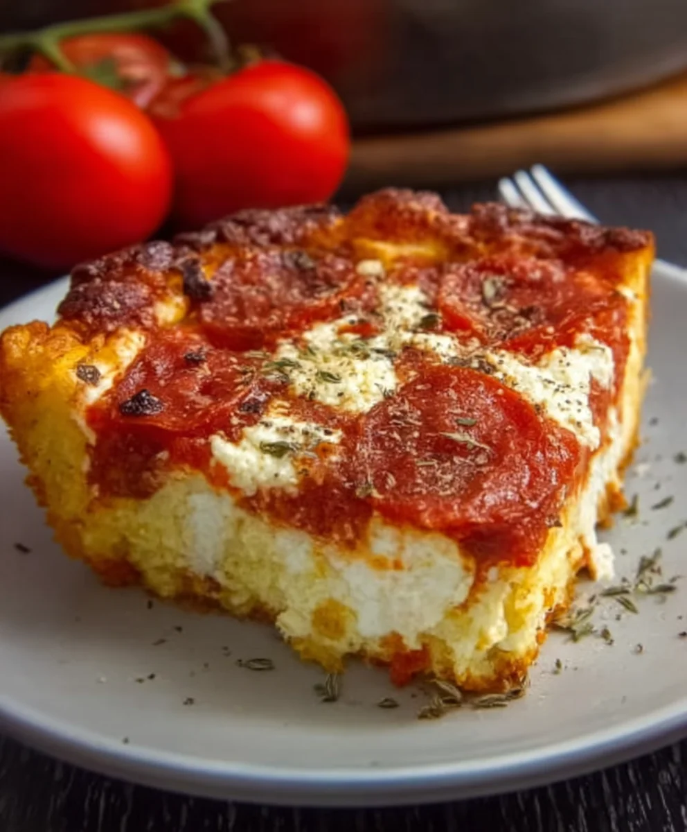Pizza Cottage Cheese Bake-Easy Healthy Recipe