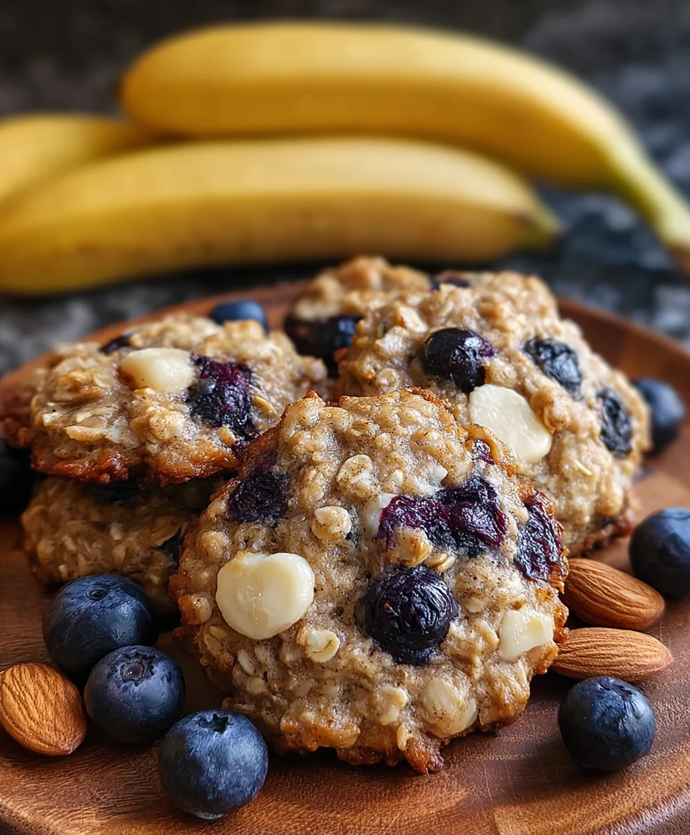 Easy Banana Blueberry Breakfast Cookies