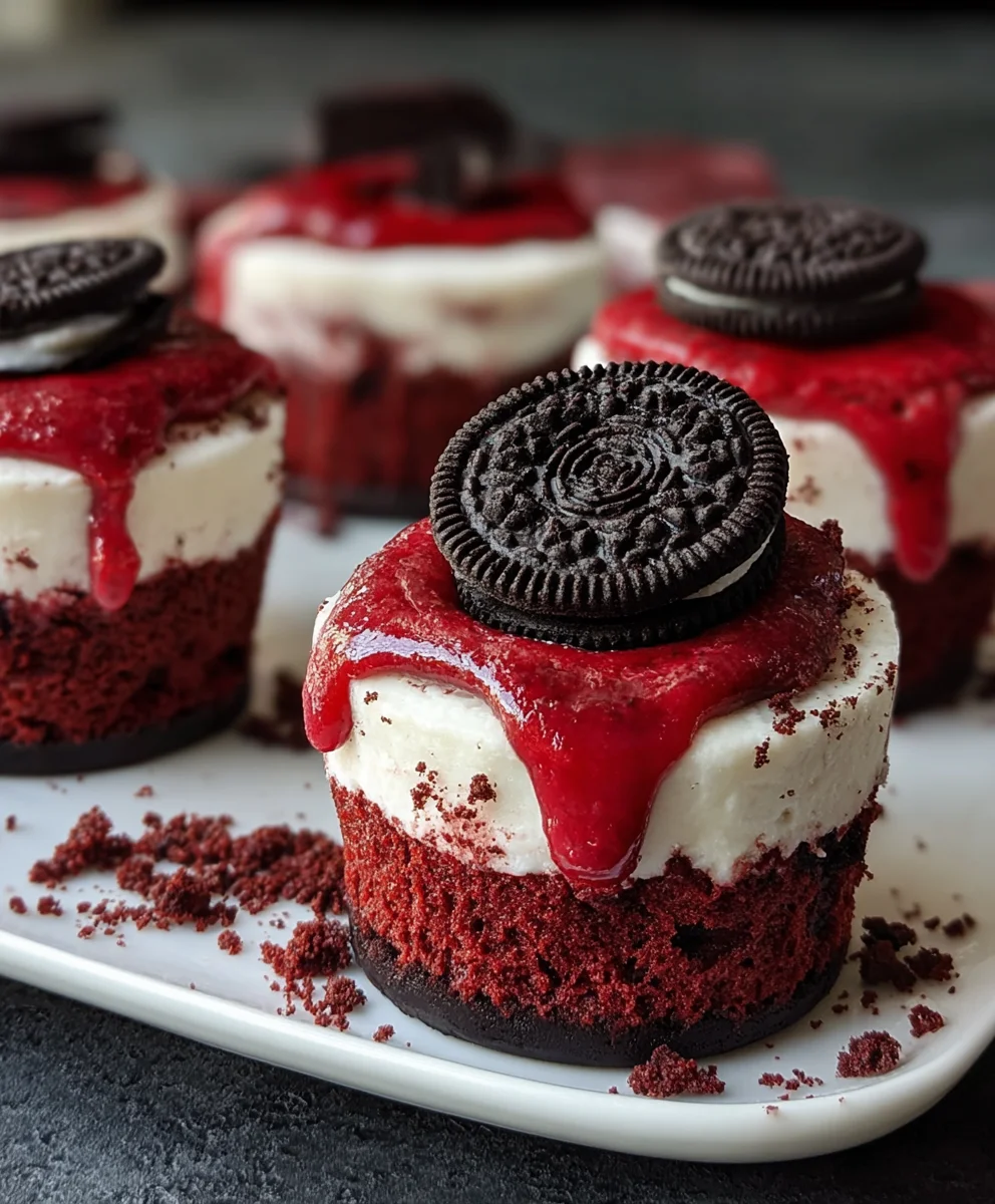 Mini Red Velvet Oreo Cheesecakes Delight