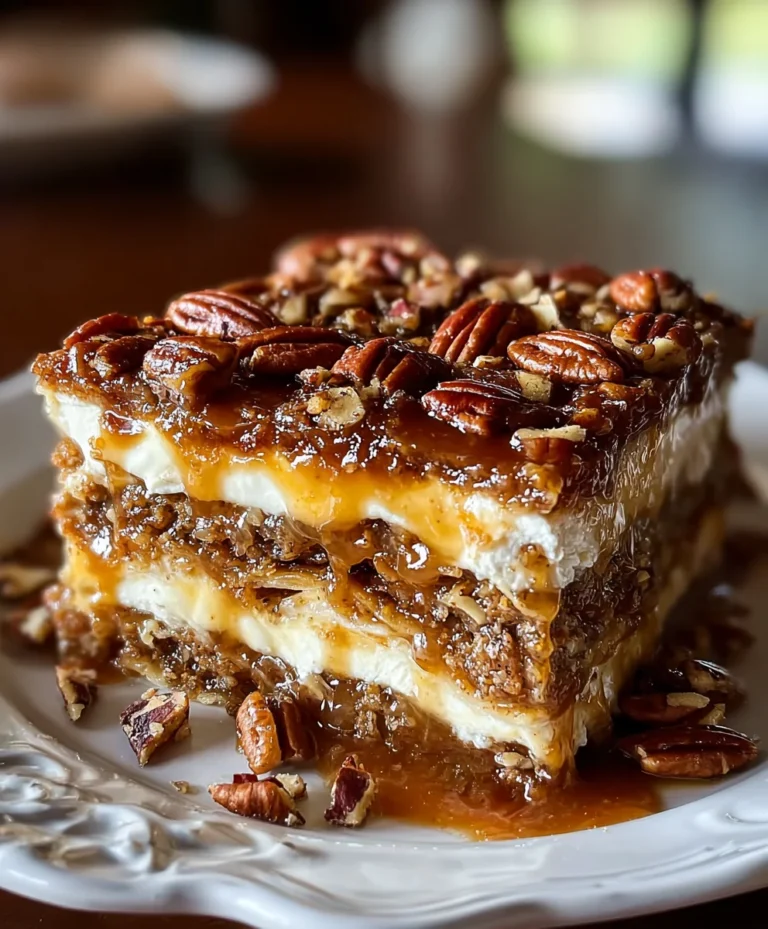 Decadent Pecan Pie Lasagna Delight-Sweet Dessert Heaven