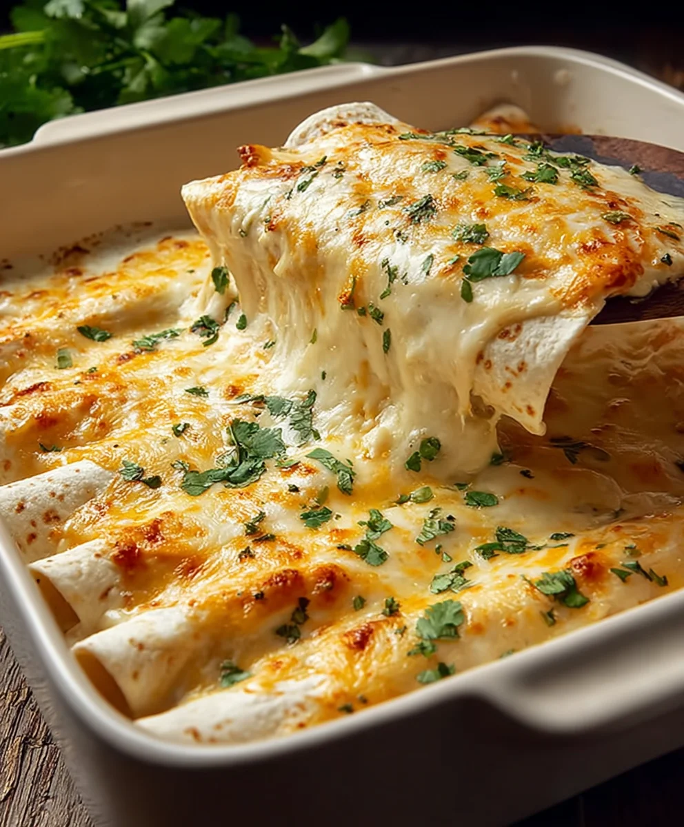 Easy White Chicken Enchiladas- Quick & Creamy Recipe