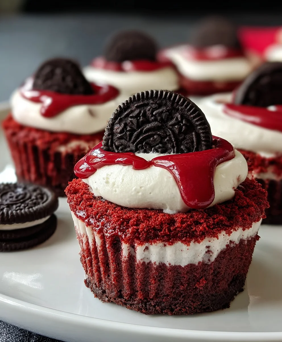 Mini Red Velvet Oreo Cheesecakes Delight