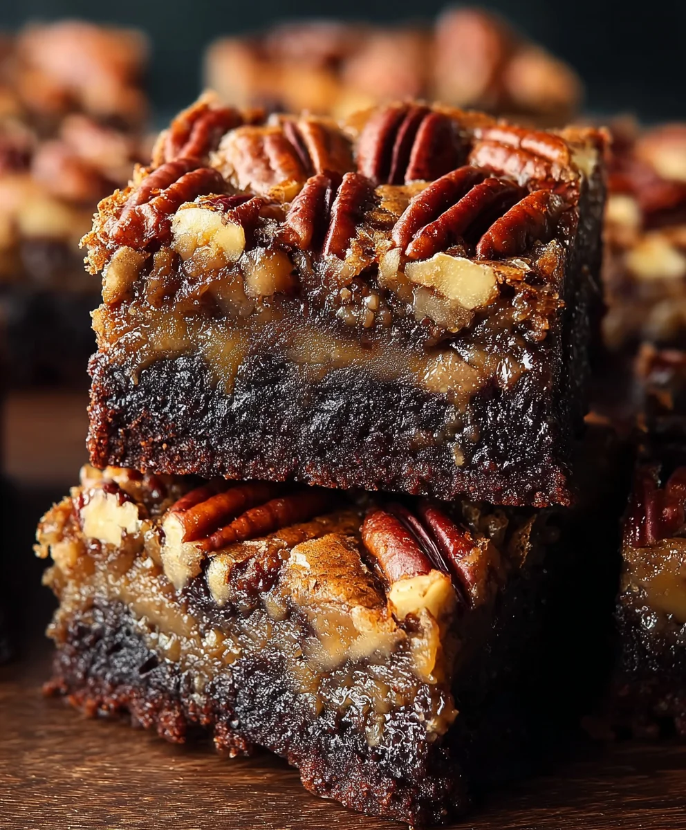Decadent Pecan Pie Brownies-Easy Fudgy Dessert