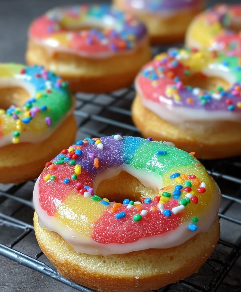 Mini Rainbow Donuts - Vanilla Bean Flavor