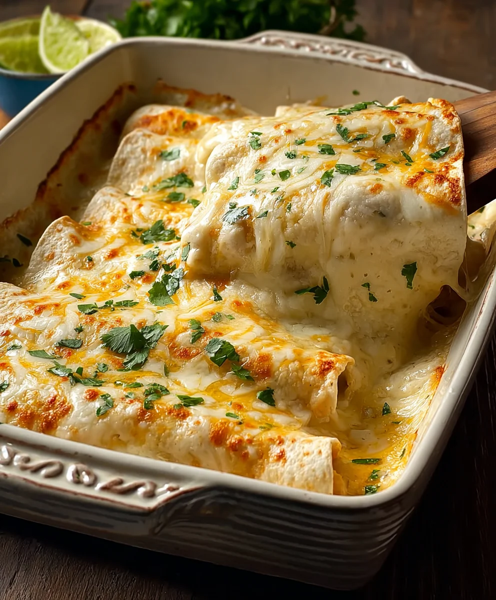 Easy White Chicken Enchiladas- Quick & Creamy Recipe
