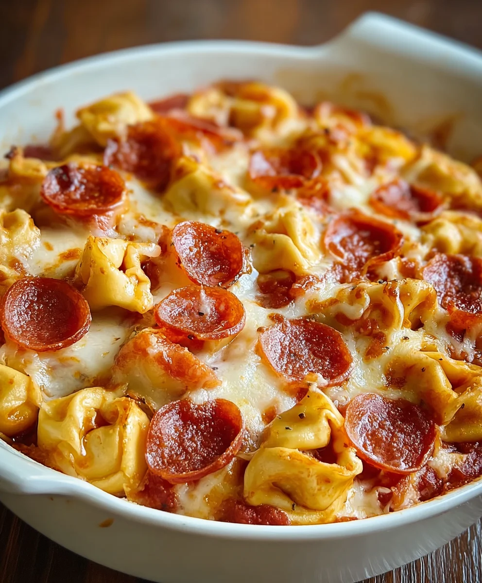Easy Beef Beef Pepperoni Tortellini Pizza Casserole