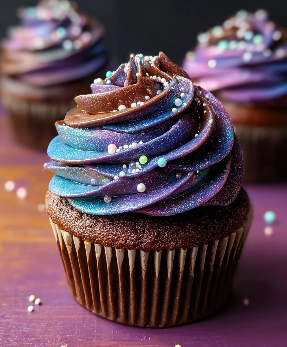 Galaxy Cupcakes - Easy Stellar Swirl Dessert Recipe